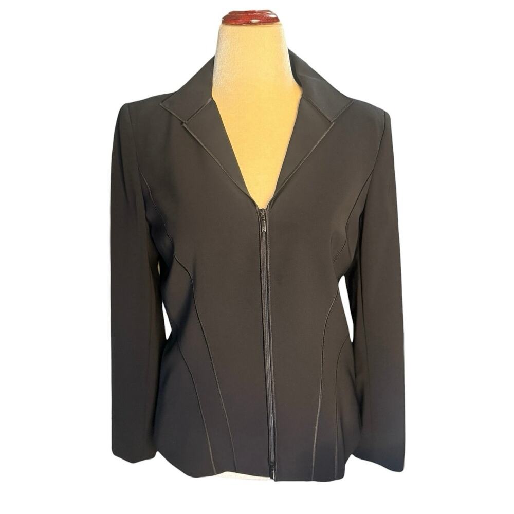 Lafayette 148 New York Black Full Zip Blazer - Size 10